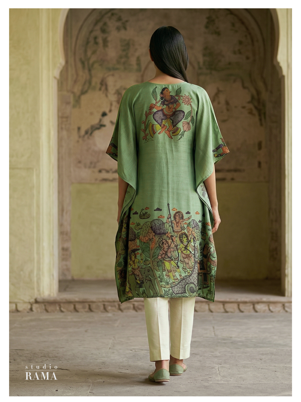 Nritya Vana Silk Cotton Kaftan – Free Size
