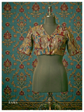 Silk Kalamkari Blouse (Chest 40") – Narrative Print with Sleeves