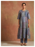 Silk Cotton Kurta – Geometric Edit (Size 40 Ready)