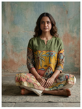 Kalamkari Silk Cotton Kurta – Size 40 (Ready Measurement)