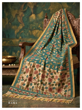 Handpainted Kalamkari Dupatta – Teal Heritage Edit