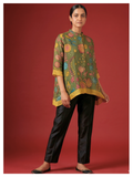 Silk Tunic – Vana Floral Narrative (Size 48)-(Ready Measurement)