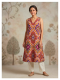 Ikat Cotton Kurta – Sleeveless Statement Edit
