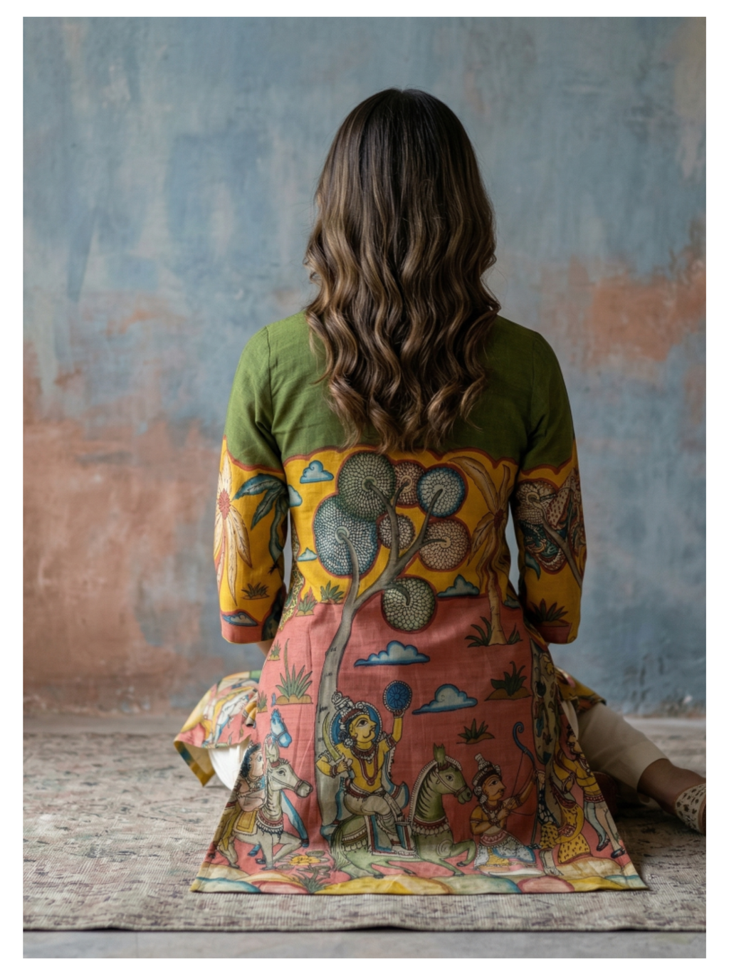 Kalamkari Silk Cotton Kurta – Size 40 (Ready Measurement)