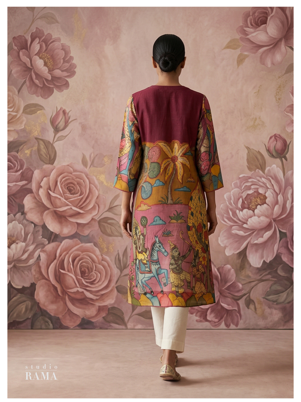 Kalamkari Silk Cotton Kurta – Size 44