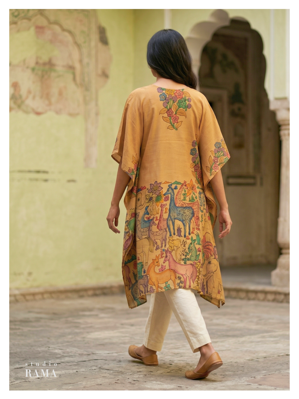 Vana Leela Silk Cotton Kaftan – Free Size