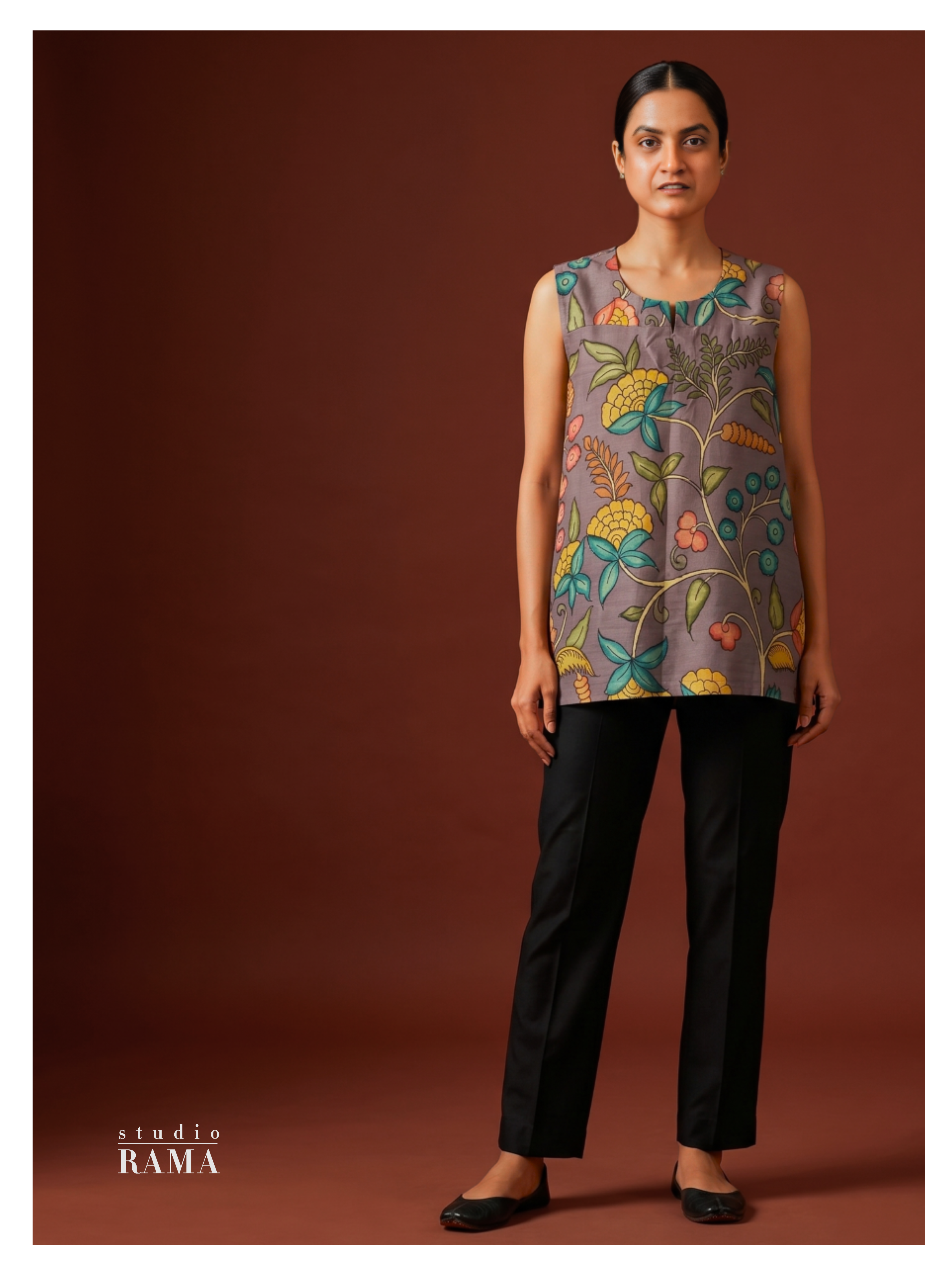 Silk Cotton Tunic – Botanical Bloom Edit (Size 54 Ready)