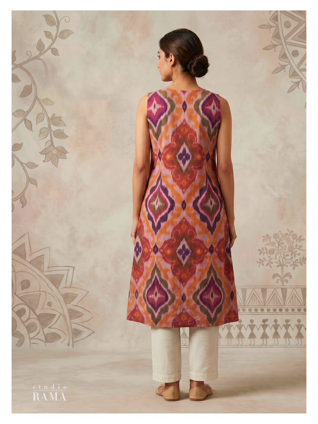 Ikat Cotton Kurta – Sleeveless Statement Edit