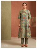 Silk Cotton Kurta – Geometric Edit (Size 40 Ready)