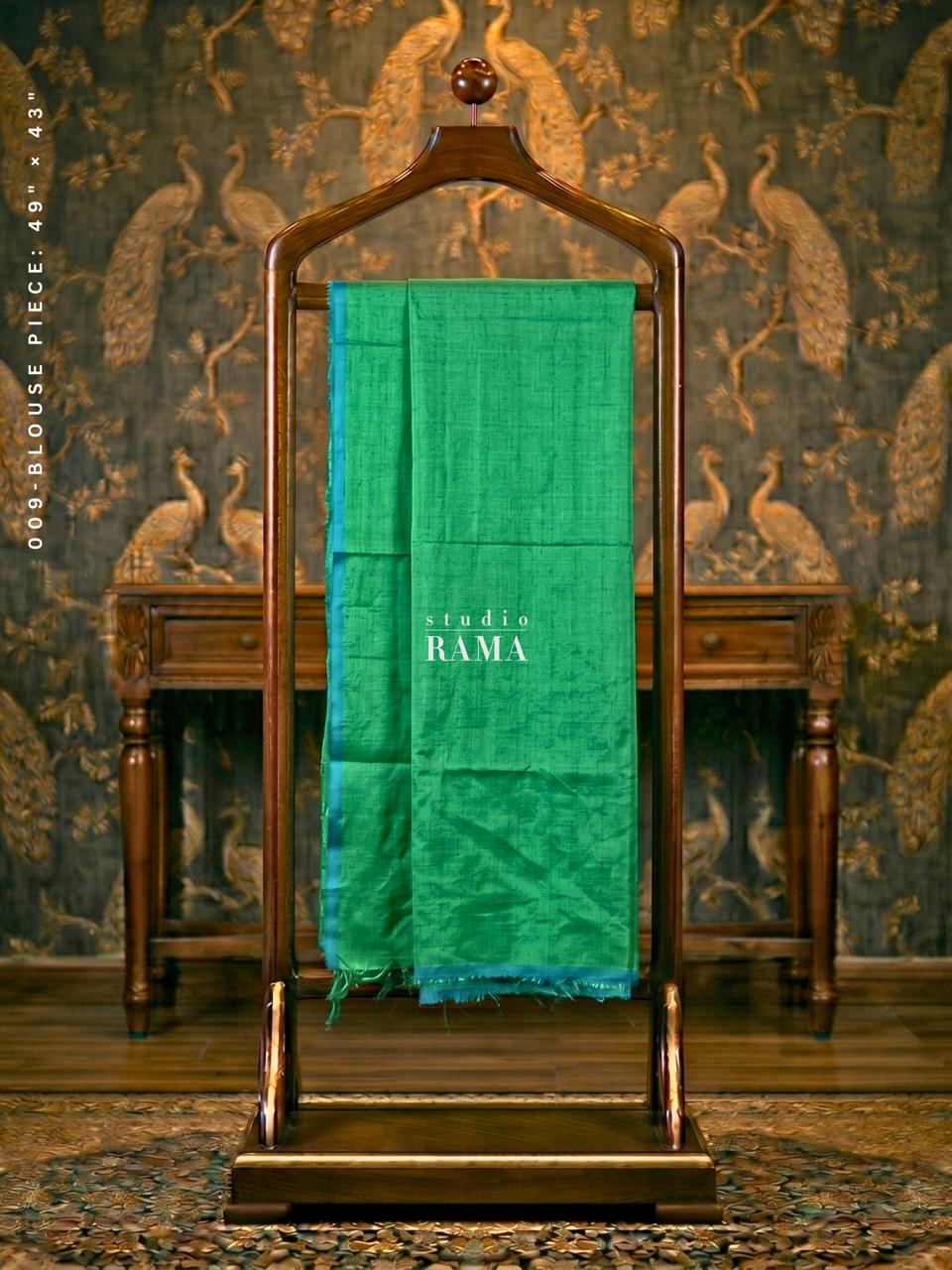 Raw Silk Blouse Piece – Emerald Green