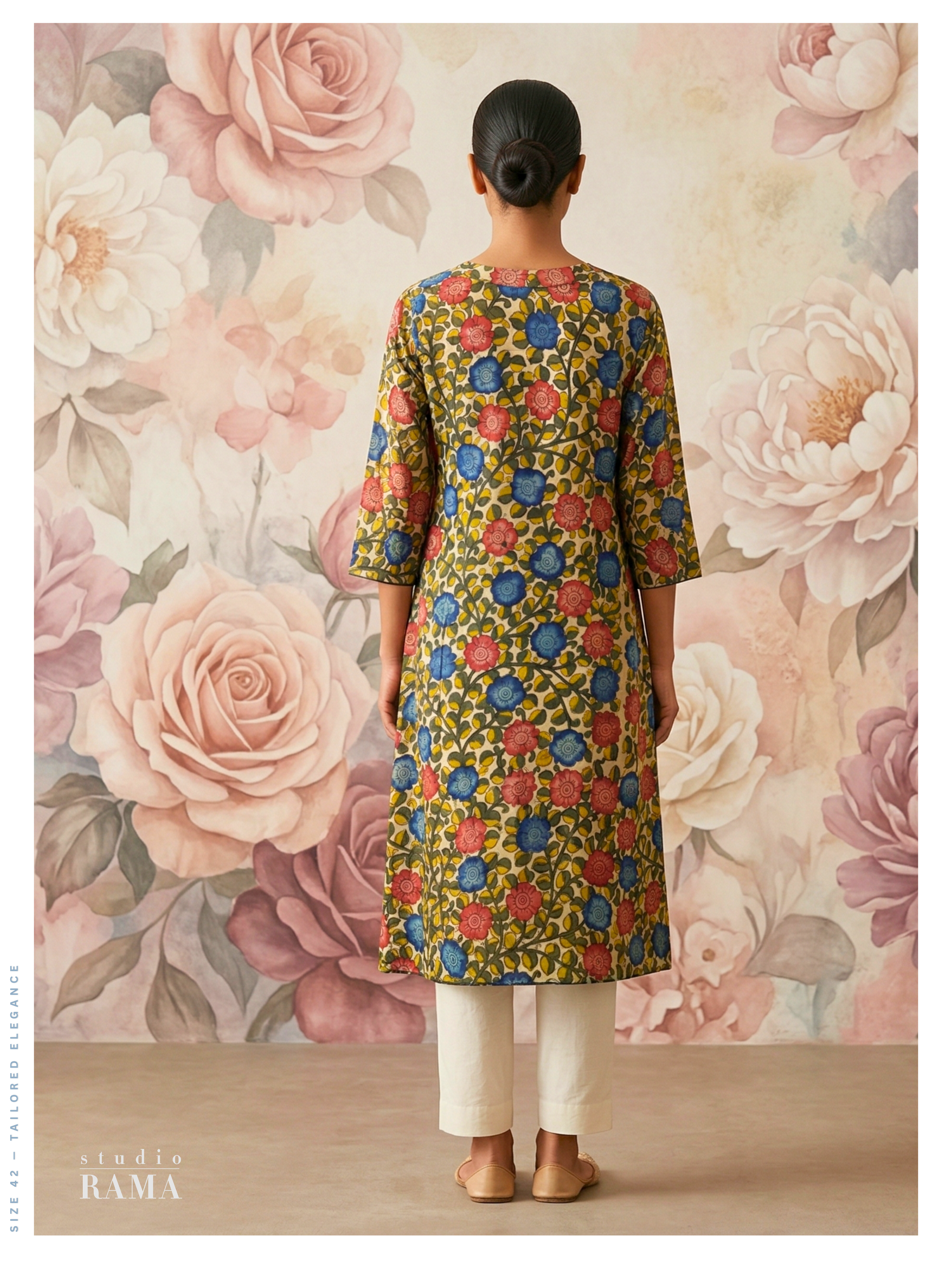 Garden Bloom Silk Cotton Kurta – Size 42