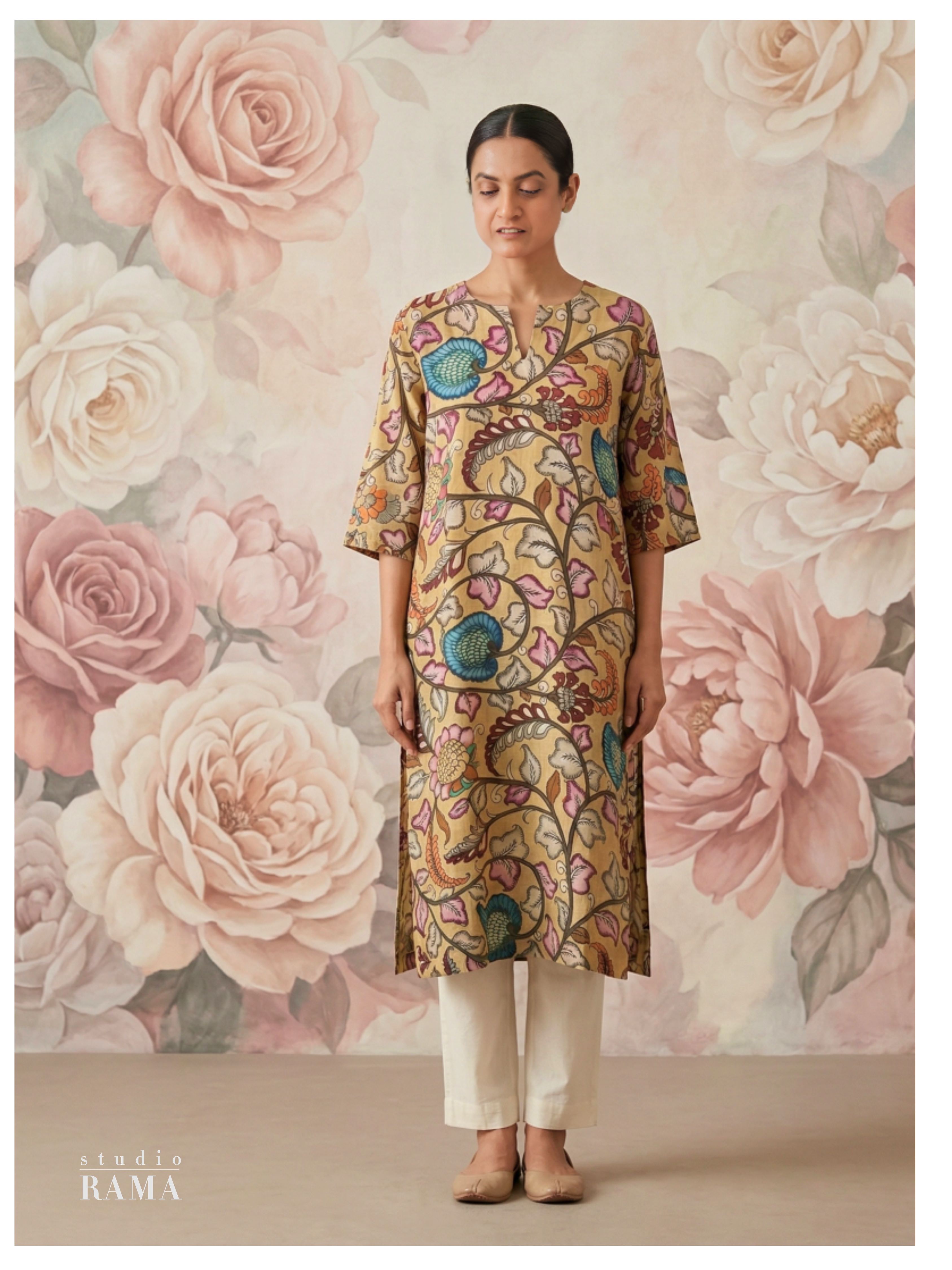 Vanika Silk Cotton Kurta – Size 40 (Ready Measurement)