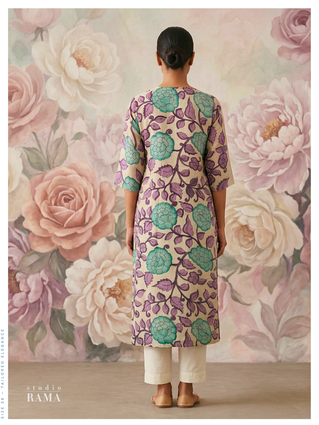 Neel Pushpa Silk Cotton Kurta – Size 38 (Ready Measurement)