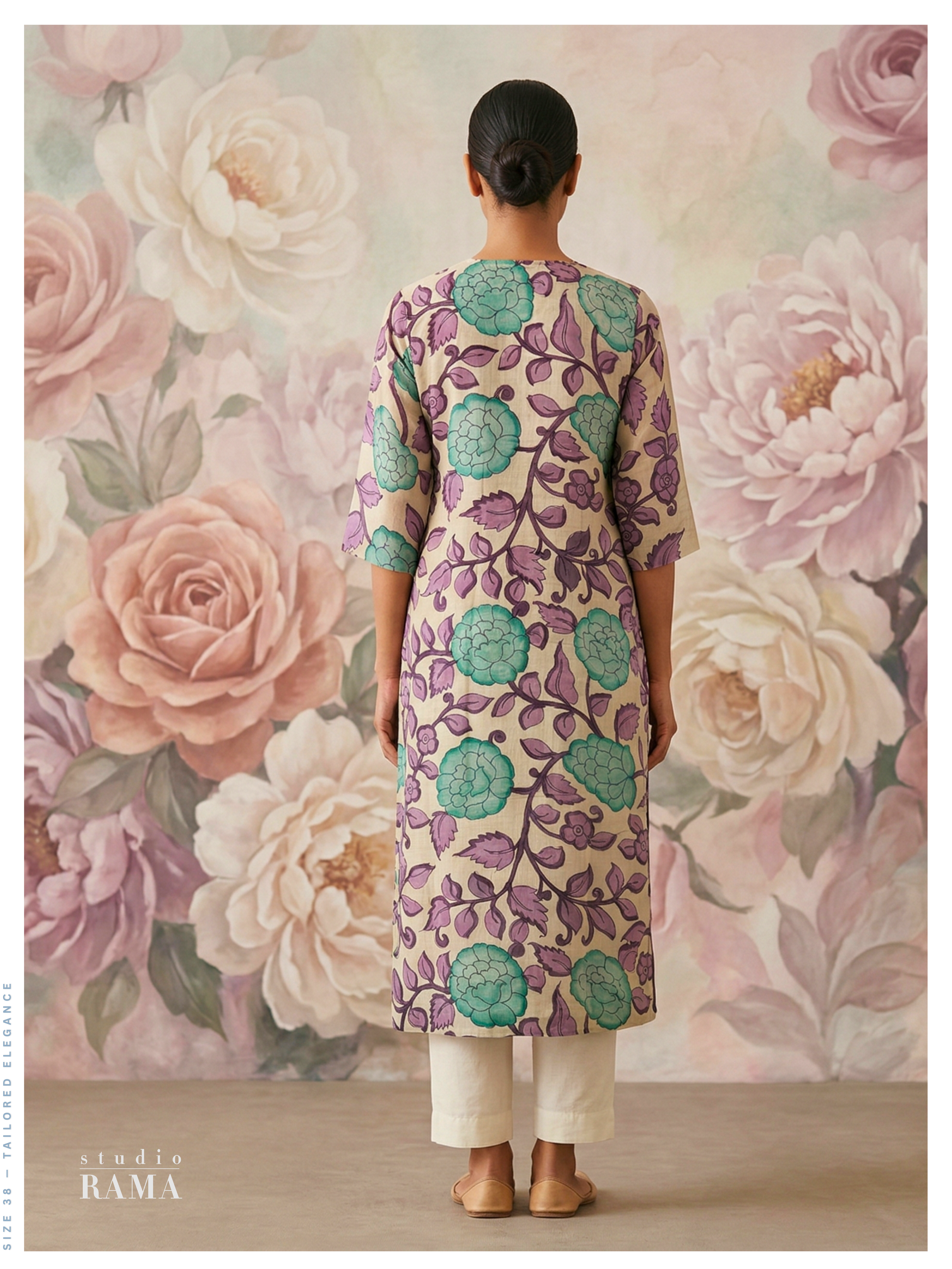 Neel Pushpa Silk Cotton Kurta – Size 38 (Ready Measurement)