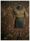 Cotton Designer Blouse (Chest 42") – Multitone Kalamkari-Inspired Motif with Round Neck