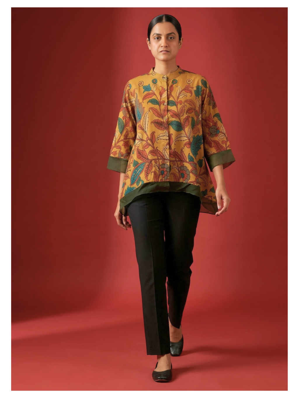 Silk Tunic – Vana Botanical Edit (Size 48)-(Ready Measurement)