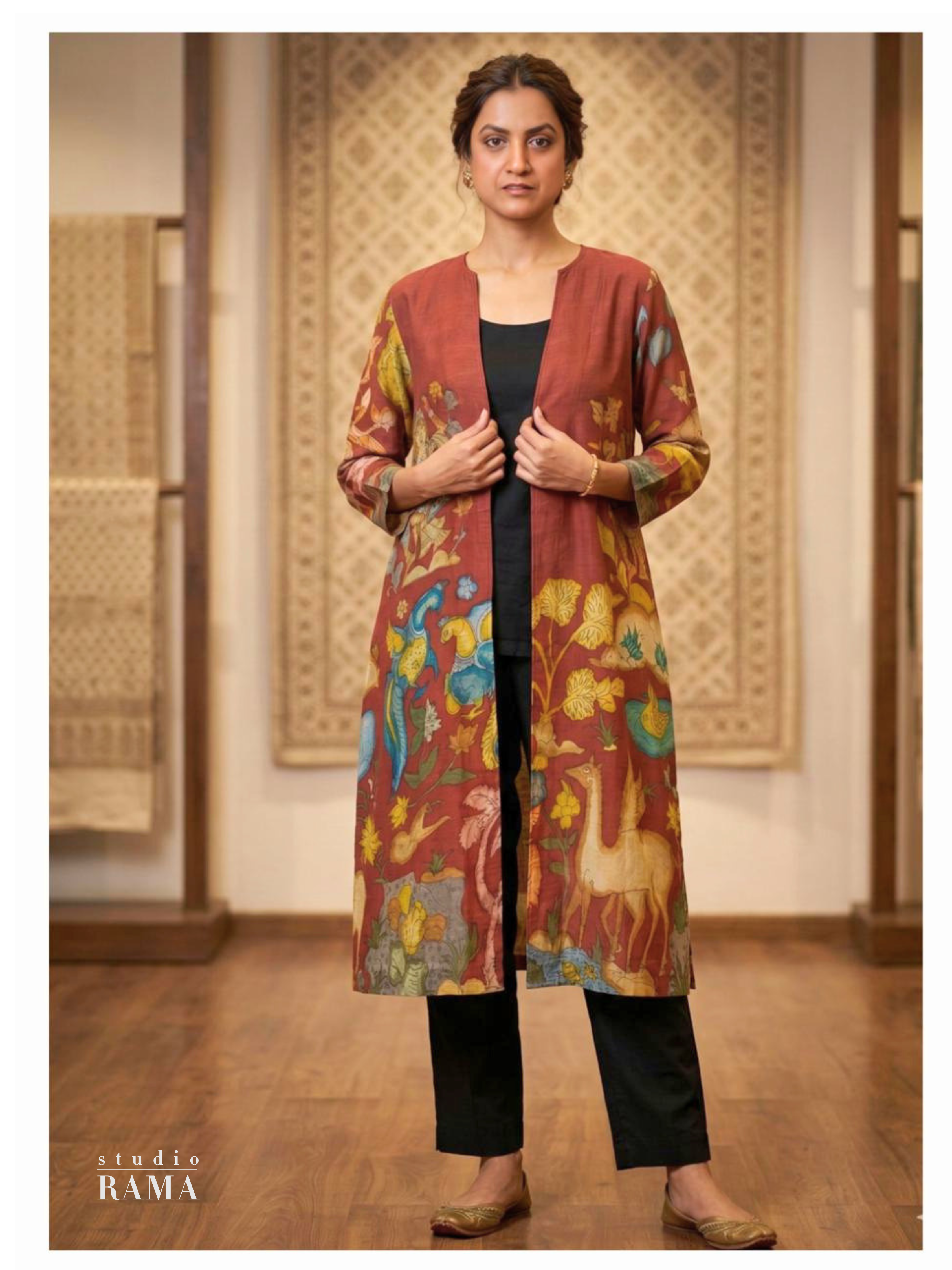 Mriga Vana Silk Cotton Jacket – Size 44