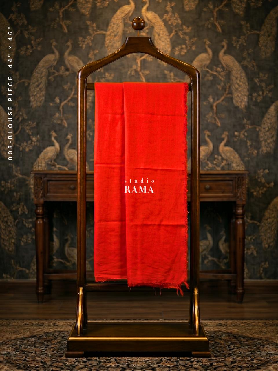 Raw Silk Blouse Piece – Bright Red
