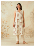 Ikat Cotton Kurta – Ivory Minimal Edit