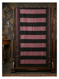 Ilkal Silk Saree – Black & Mauve Striped Heritage Weave