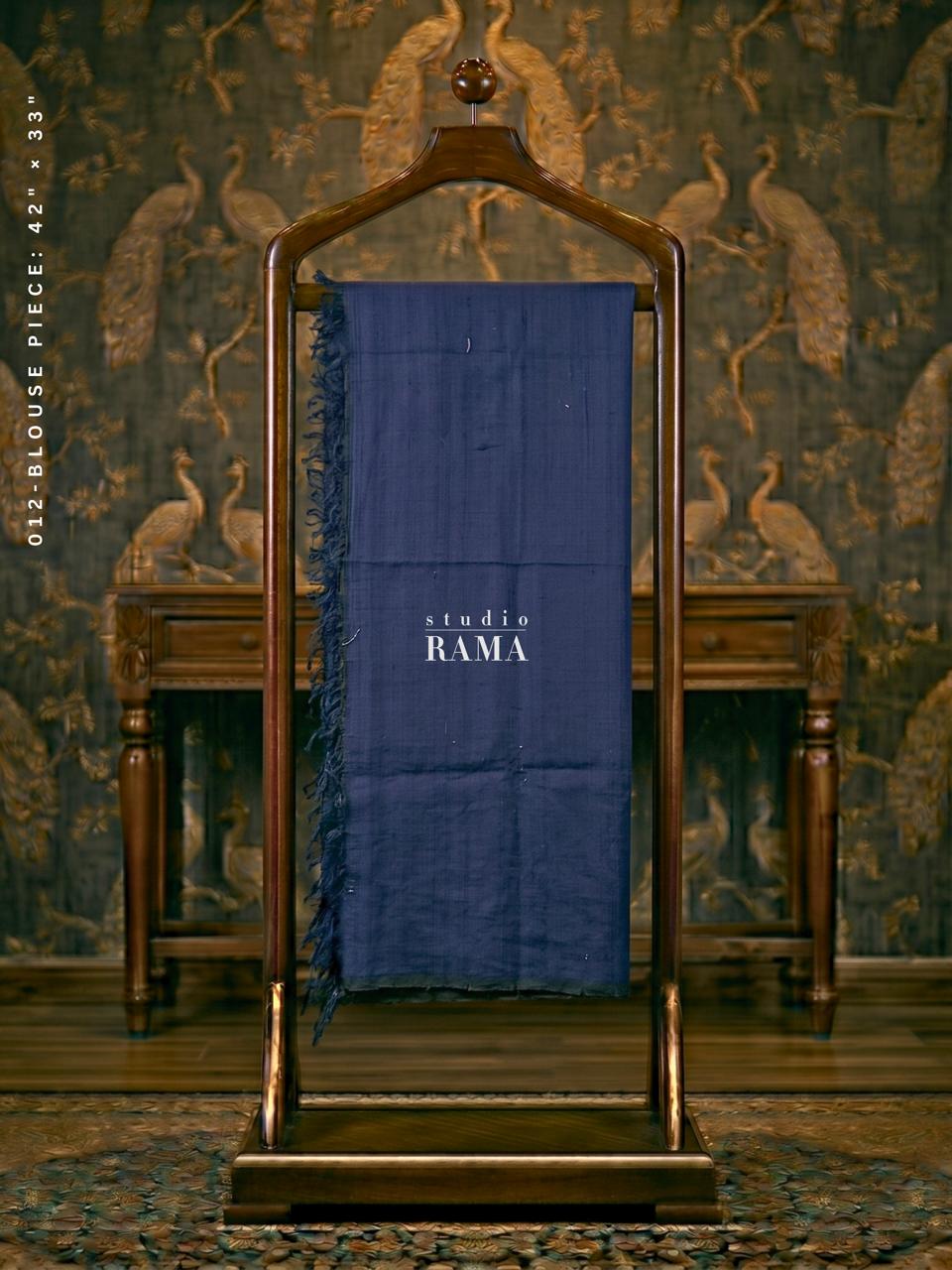 Raw Silk Blouse Piece – Navy Blue