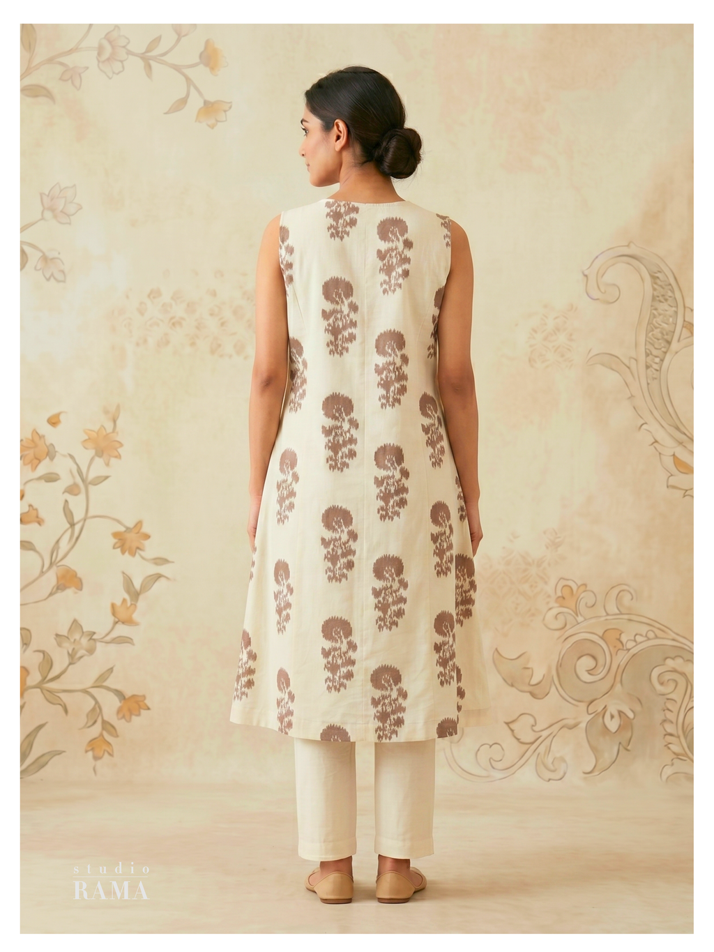 Ikat Cotton Kurta – Ivory Minimal Edit