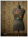 Silk Cotton Kalamkari Blouse (Chest 38") – Deep Green Floral Print