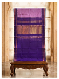 Gadwal Silk Saree – Dual Tone Lavender & Royal Purple with Zari Border