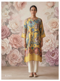 Mustard Kalamkari Silk Cotton Kurta – Size 40 (Ready Measurement)