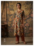 Mulberry Silk Kalamkari Kurta – Chest 40 Ready | Heritage Floral Edit