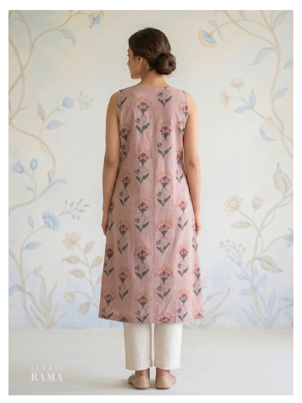 Ikat Cotton Kurta – Blush Pink Edit