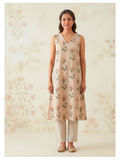 Ikat Cotton Kurta – Soft Beige Edit