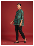 Silk Tunic – Forest Motif Overlay (Size 44)-(Ready Measurement)