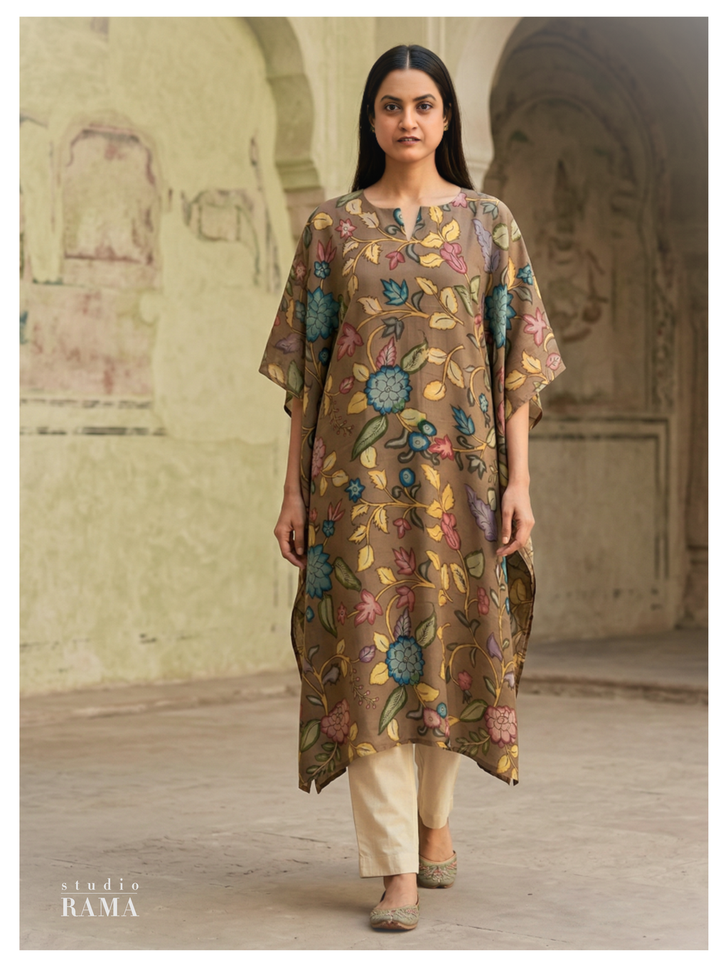 Vriksha Vana Silk Cotton Kaftan – Free Size