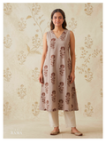 Ikat Cotton Kurta – Taupe Brown Edit