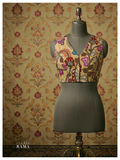 Silk Cotton Kalamkari Blouse (Chest 38") – Beige Floral Print