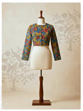 Teal Kalamkari Silk Cotton Blouse