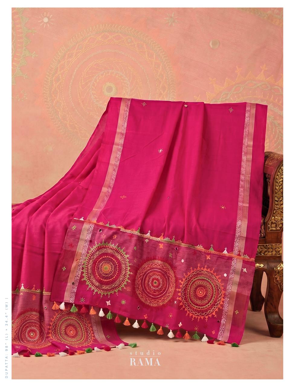 Kanchi Cotton Dupatta with Lambani Work – Festive Heritage Edit